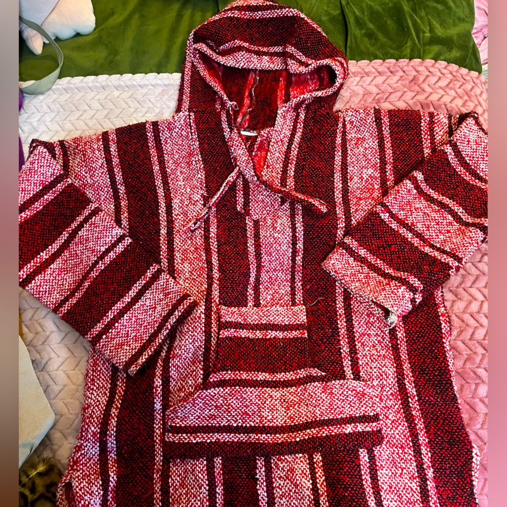 Red/pink Drug Rug, Baja Hoodie in a size Medium
